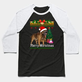 Ugly Christmas Sweater BORDER TERRIERS Baseball T-Shirt